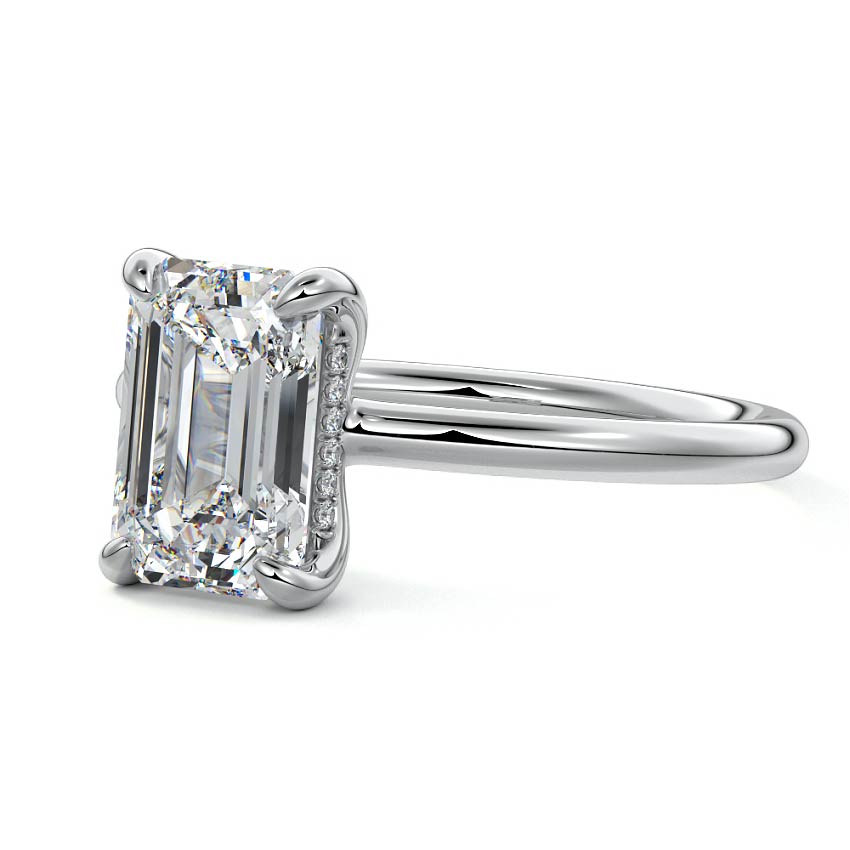 Mireya - Emerald Cut White Gold Lab Grown Diamond Engagement Ring | Nura Lab