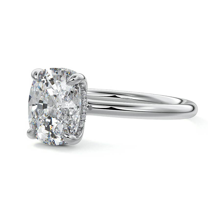 Mireya - Cushion White Gold Lab Grown Diamond Engagement Ring | Nura Lab
