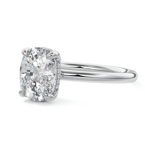 Mireya - Cushion White Gold Lab Grown Diamond Engagement Ring | Nura Lab