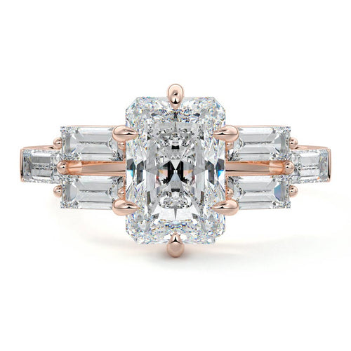Nella - Radiant Rose Gold Lab Grown Diamond Engagement Ring | Nura Lab
