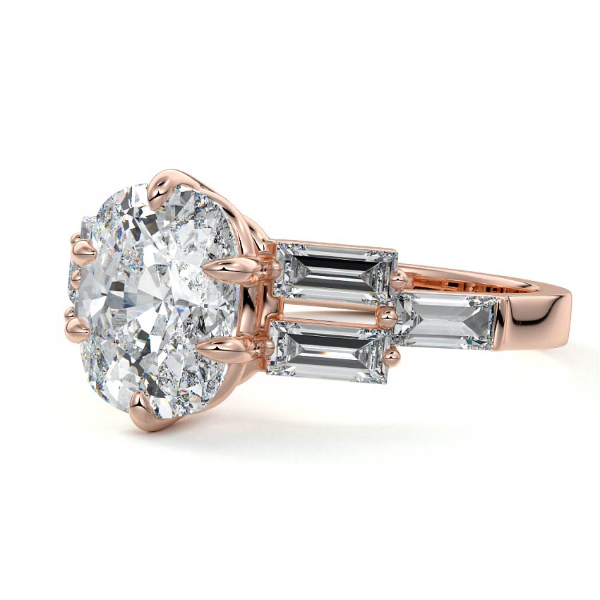 Nella - Cushion Rose Gold Lab Grown Diamond Engagement Ring | Nura Lab