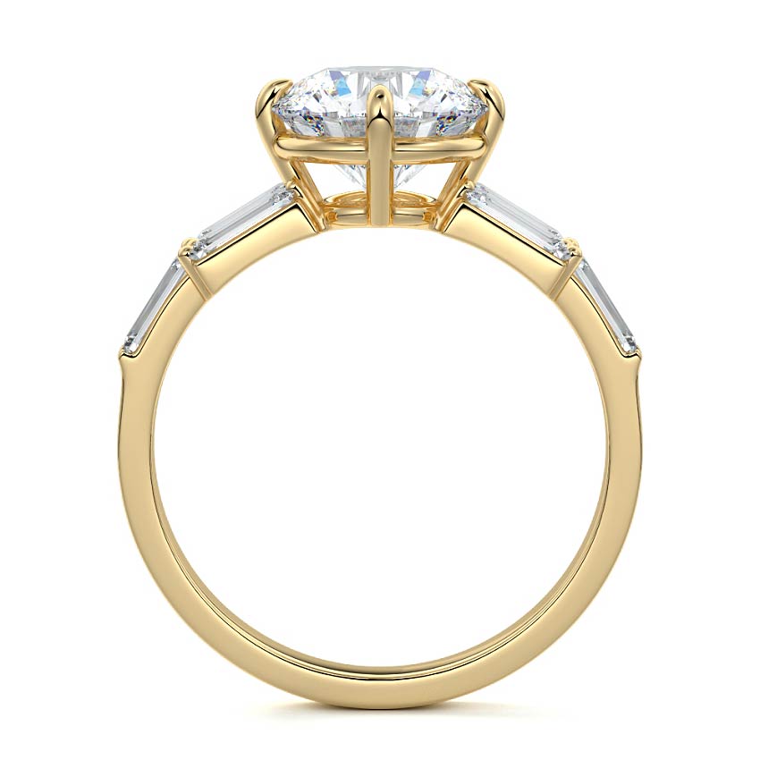 Nella - Round Yellow Gold Engagement Ring Profile View | Nura Lab