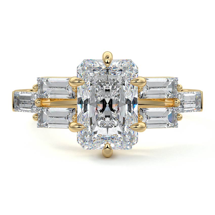 Nella - Radiant Yellow Gold Lab Grown Diamond Engagement Ring | Nura Lab