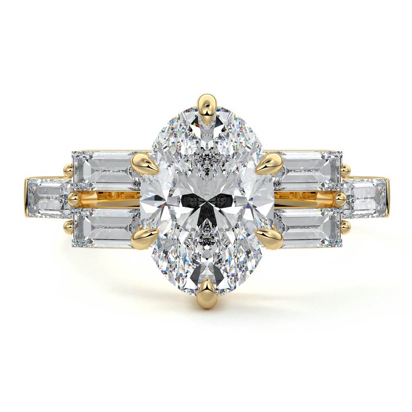 Nella - Oval Yellow Gold Lab Grown Diamond Engagement Ring | Nura Lab