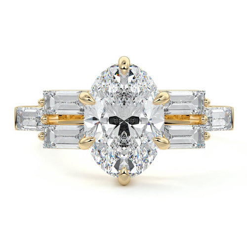 Nella - Oval Yellow Gold Lab Grown Diamond Engagement Ring | Nura Lab