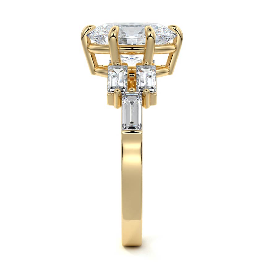 Nella - Oval Yellow Gold Lab Grown Diamond Engagement Ring | Nura Lab