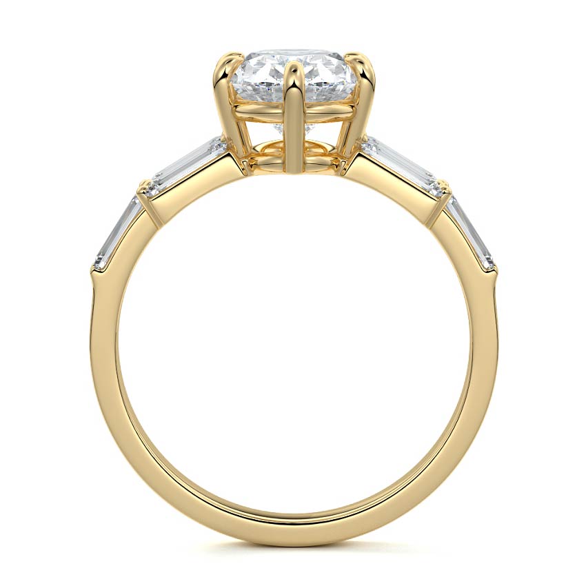 Nella - Oval Yellow Gold Lab Grown Diamond Engagement Ring | Nura Lab
