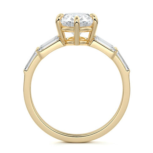 Nella - Oval Yellow Gold Lab Grown Diamond Engagement Ring | Nura Lab