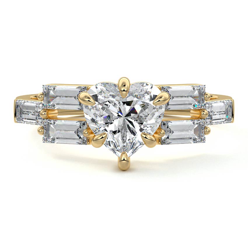 Nella - Heart Yellow Gold Lab Grown Diamond Engagement Ring | Nura Lab