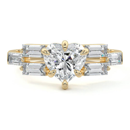 Nella - Heart Yellow Gold Lab Grown Diamond Engagement Ring | Nura Lab
