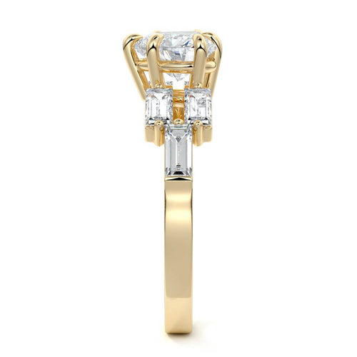 Nella - Heart Yellow Gold Engagement Ring Side View | Nura Lab