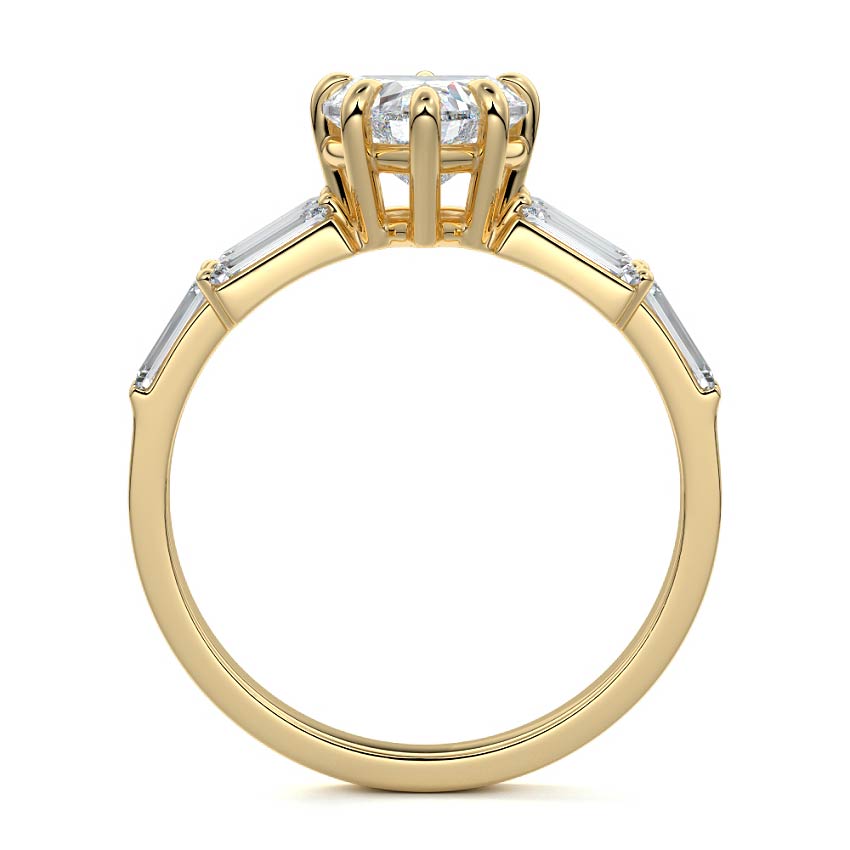 Nella - Heart Yellow Gold Engagement Ring Profile View | Nura Lab