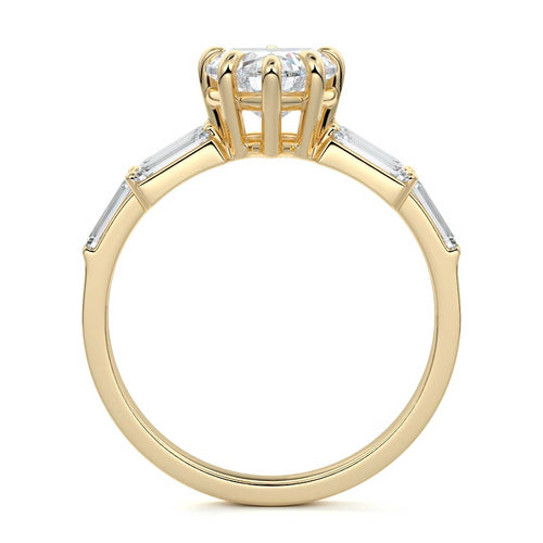 Nella - Heart Yellow Gold Engagement Ring Profile View | Nura Lab