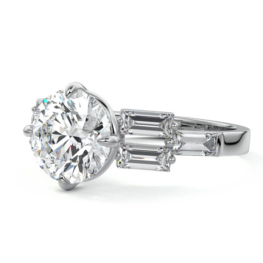 Nella - Round White Gold Lab Grown Diamond Engagement Ring | Nura Lab