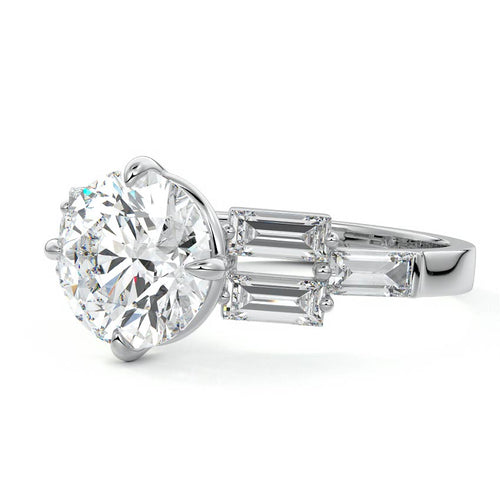 Nella - Round White Gold Lab Grown Diamond Engagement Ring | Nura Lab