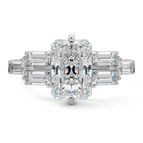 Nella - Radiant White Gold Lab Grown Diamond Engagement Ring | Nura Lab