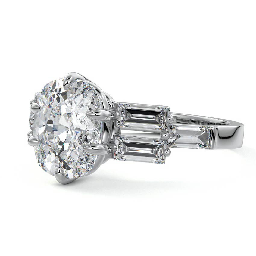 Nella - Cushion White Gold Lab Grown Diamond Engagement Ring | Nura Lab