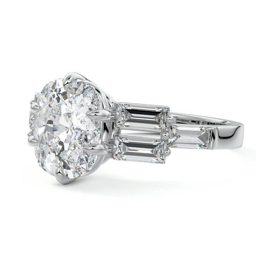 Nella - Cushion White Gold Lab Grown Diamond Engagement Ring | Nura Lab