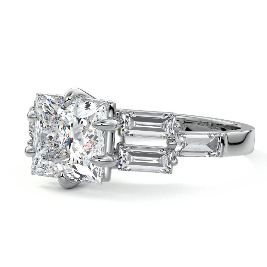 Nella princess three-stone lab grown diamond engagement ring in white gold