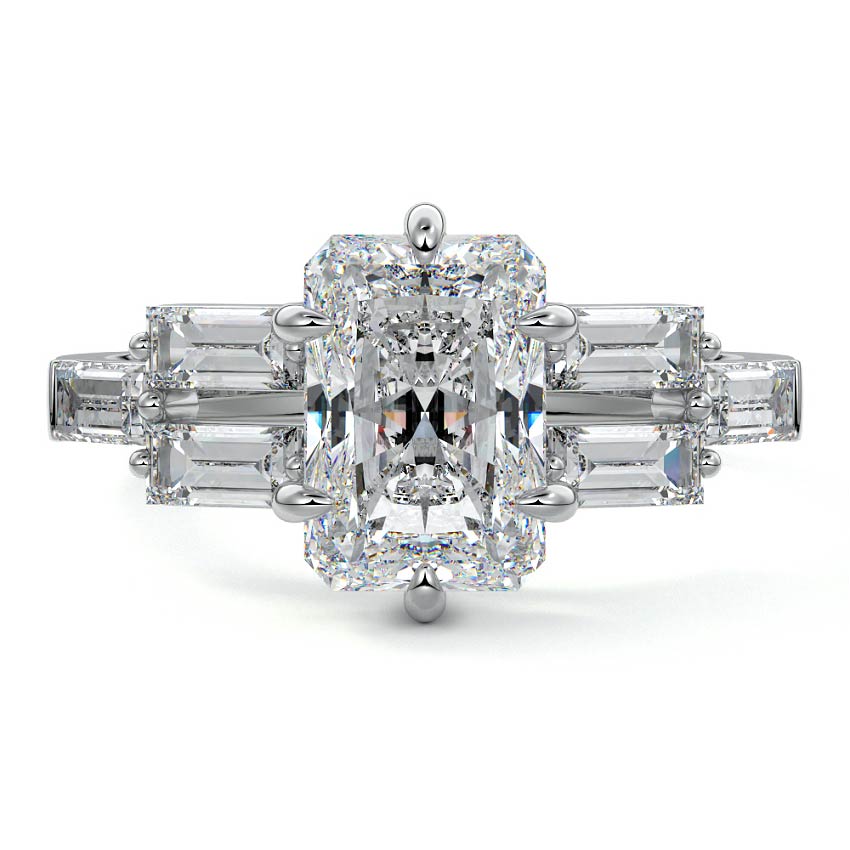 Nella - Radiant Platinum Lab Grown Diamond Engagement Ring | Nura Lab