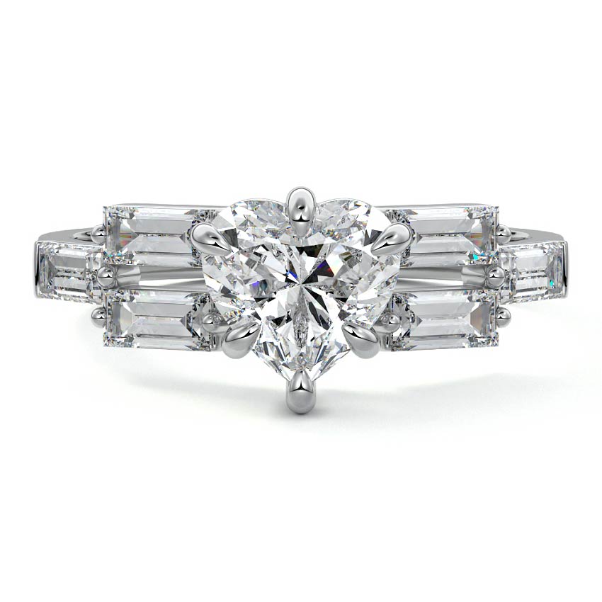 Nella - Heart Platinum Lab Grown Diamond Engagement Ring | Nura Lab