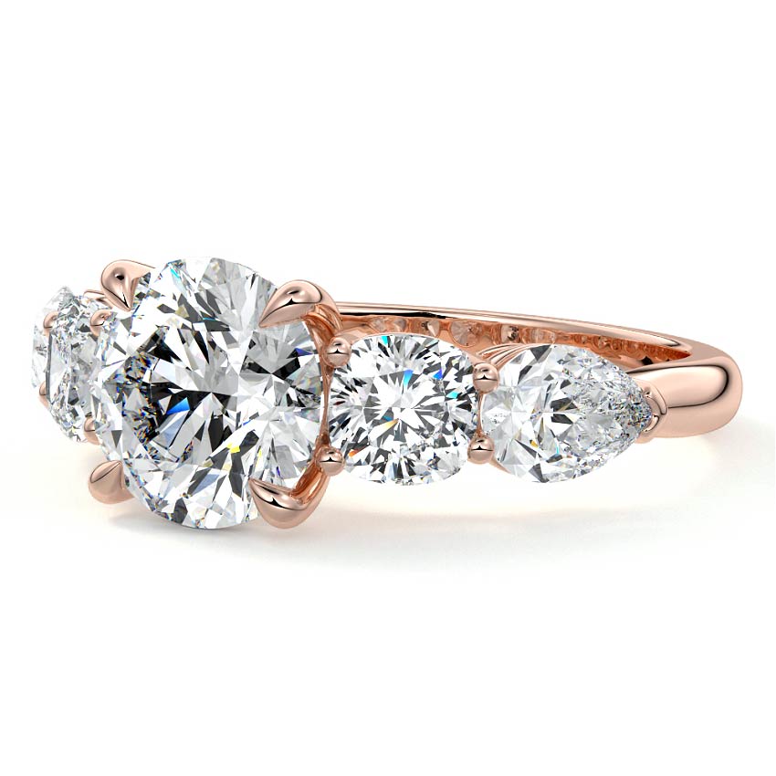 Nola - Round Rose Gold Lab Grown Diamond Engagement Ring | Nura Lab