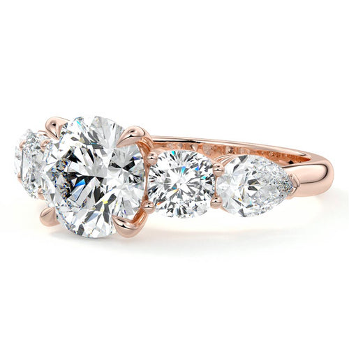 Nola - Round Rose Gold Lab Grown Diamond Engagement Ring | Nura Lab