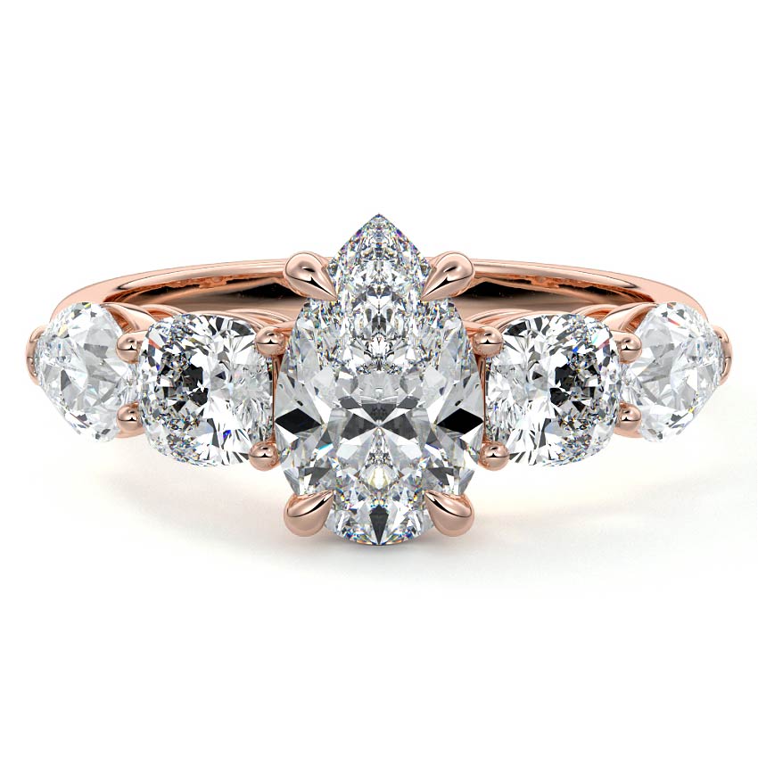 Nola - Pear Rose Gold Lab Grown Diamond Engagement Ring | Nura Lab