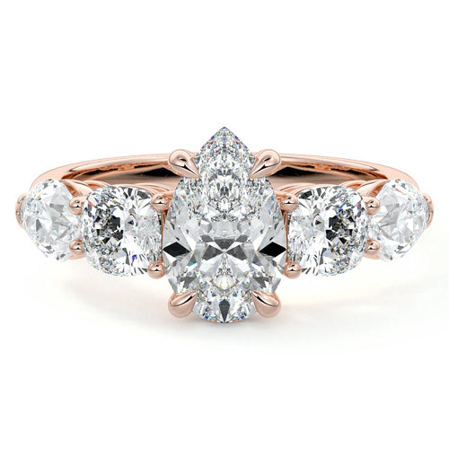 Nola - Pear Rose Gold Lab Grown Diamond Engagement Ring | Nura Lab