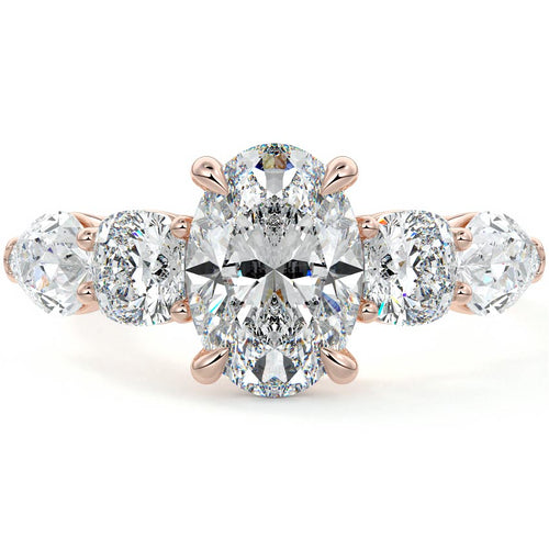 Nola - Oval Rose Gold Lab Grown Diamond Engagement Ring | Nura Lab