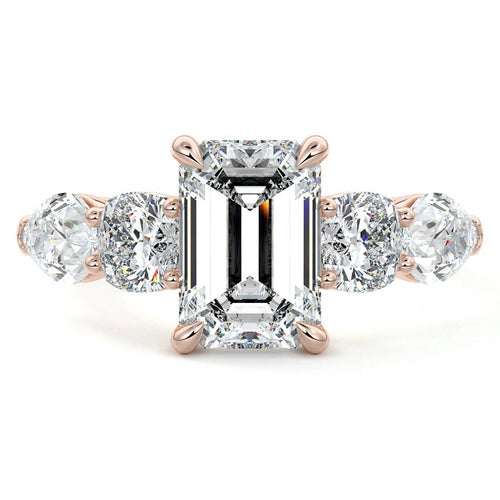 Nola - Emerald Cut Rose Gold Lab Grown Diamond Engagement Ring | Nura Lab