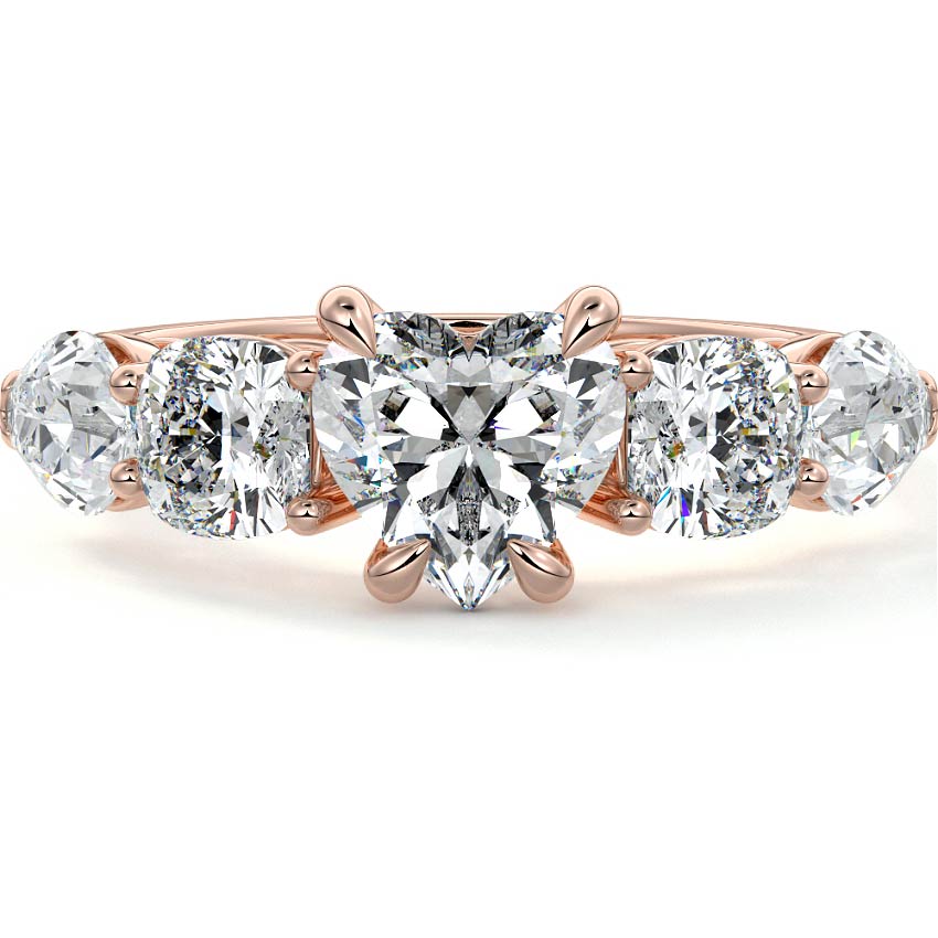 Nola - Heart Rose Gold Lab Grown Diamond Engagement Ring | Nura Lab