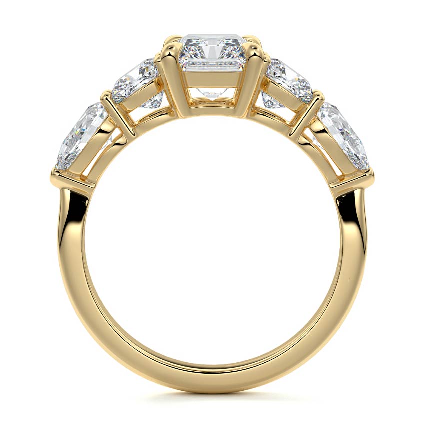 Nola - Radiant Yellow Gold Engagement Ring Profile View | Nura Lab