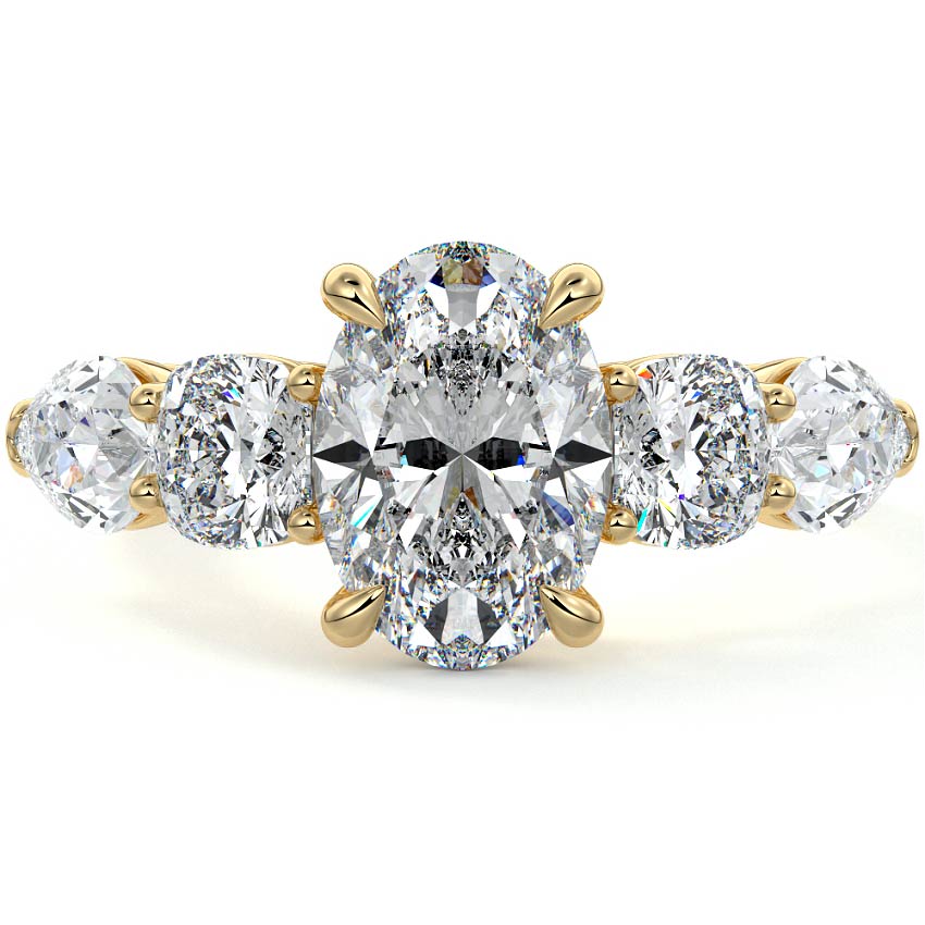 Nola - Oval Yellow Gold Lab Grown Diamond Engagement Ring | Nura Lab