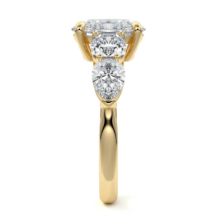 Nola - Oval Yellow Gold Engagement Ring Side View | Nura Lab
