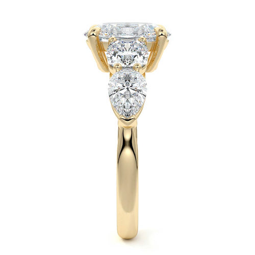 Nola - Oval Yellow Gold Engagement Ring Side View | Nura Lab