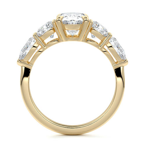 Nola - Oval Yellow Gold Engagement Ring Profile View | Nura Lab