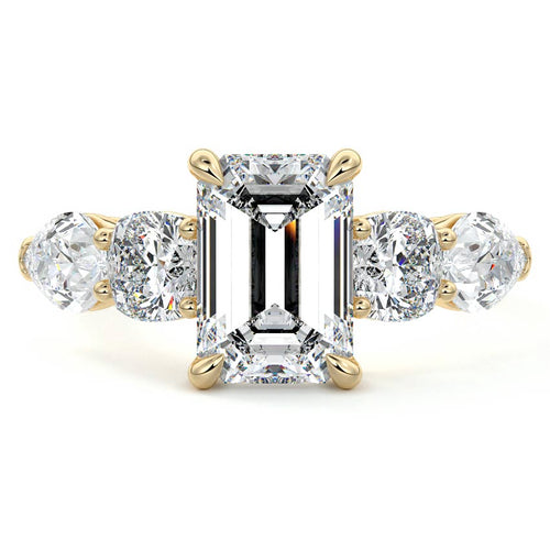 Nola - Emerald Cut Yellow Gold Lab Grown Diamond Engagement Ring | Nura Lab