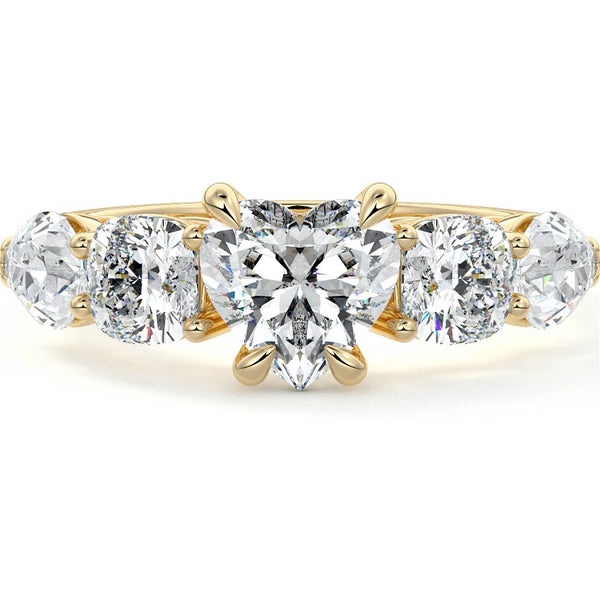 Nola - Heart Multi-Stone Lab Grown Diamond Engagement Ring
