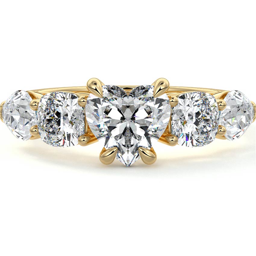 Nola - Heart Yellow Gold Lab Grown Diamond Engagement Ring | Nura Lab