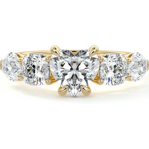 Nola - Heart Yellow Gold Lab Grown Diamond Engagement Ring | Nura Lab