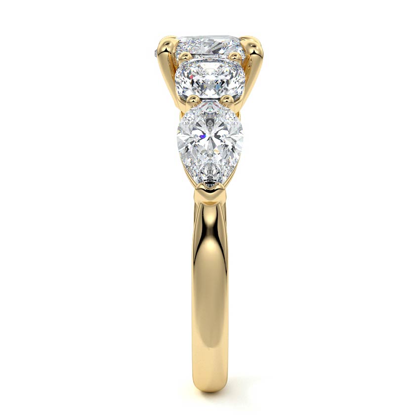 Nola - Heart Yellow Gold Engagement Ring Side View | Nura Lab