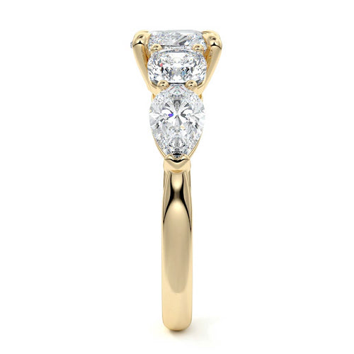 Nola - Heart Yellow Gold Engagement Ring Side View | Nura Lab