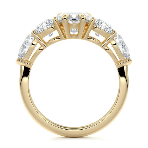Nola - Heart Yellow Gold Engagement Ring Profile View | Nura Lab