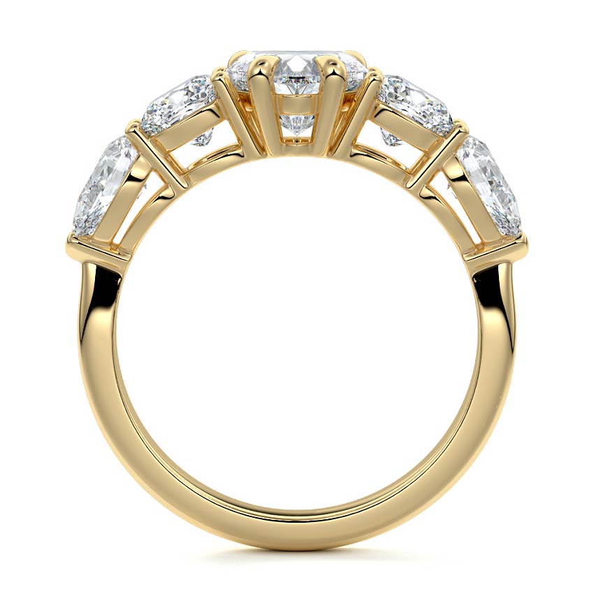Nola heart multi-stone lab grown diamond engagement ring in yellow gold