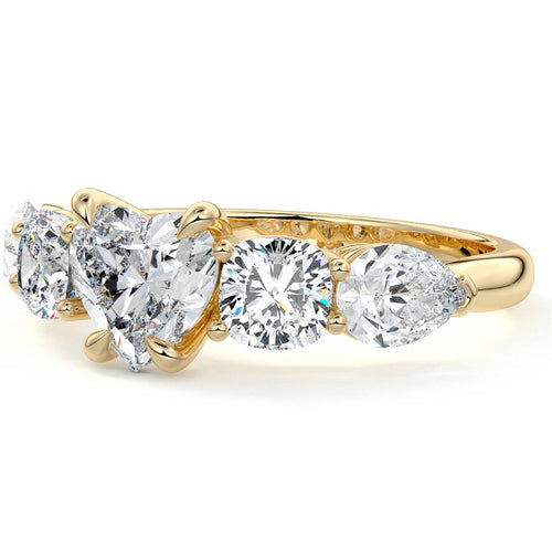 Nola - Heart Yellow Gold Engagement Ring Detail View | Nura Lab