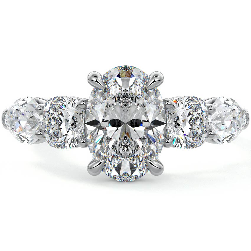 Nola - Oval White Gold Lab Grown Diamond Engagement Ring | Nura Lab