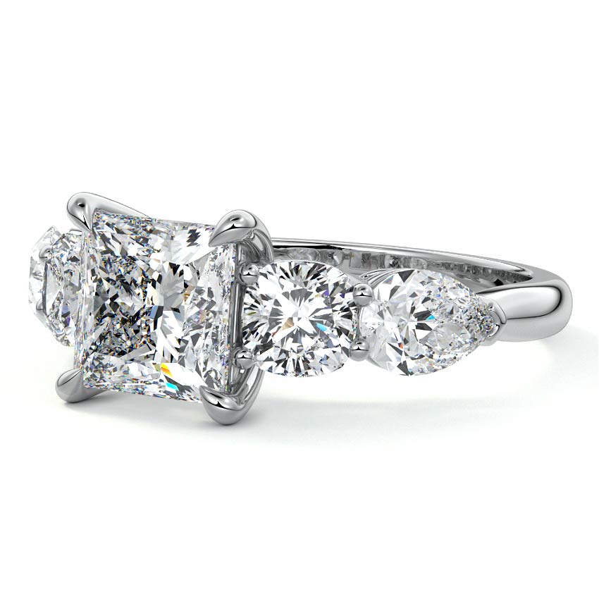Nola - Princess White Gold Lab Grown Diamond Engagement Ring | Nura Lab