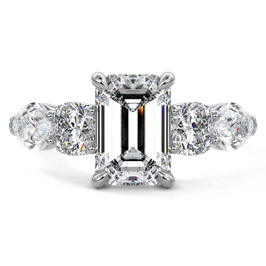 Nola - Emerald Cut Platinum Lab Grown Diamond Engagement Ring | Nura Lab