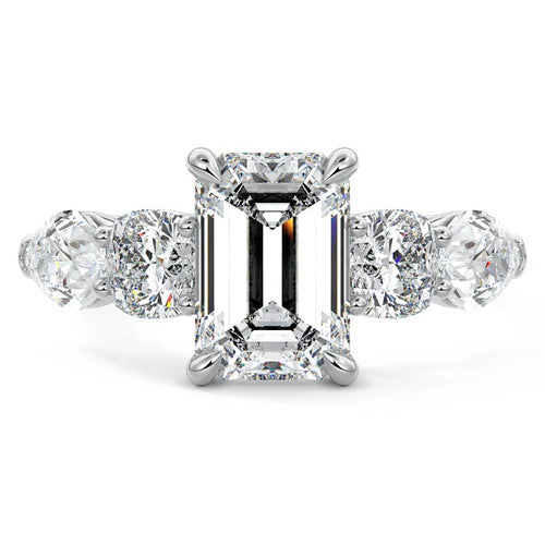 Nola - Emerald Cut Platinum Lab Grown Diamond Engagement Ring | Nura Lab